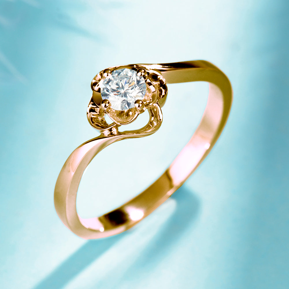 Single Diamond V Chevron Ring - Abhika Jewels